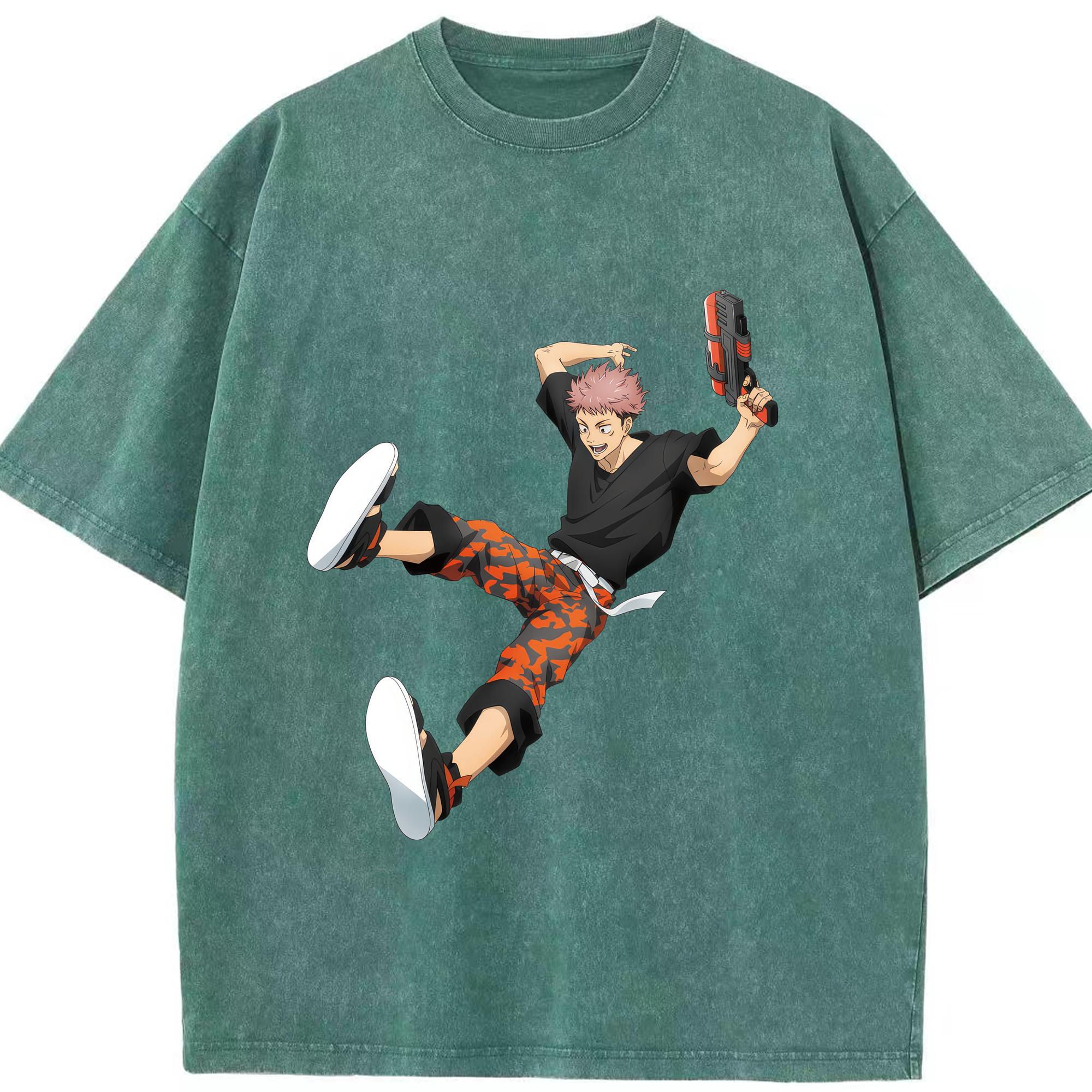 （画像用） 呪術廻戦 Jujutsu Kaisen 綿100% ヴィンテージ風 半袖Tシャツ（フロントプリント）